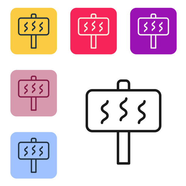 黑线桑拿图标孤立在白色背景上图片下载