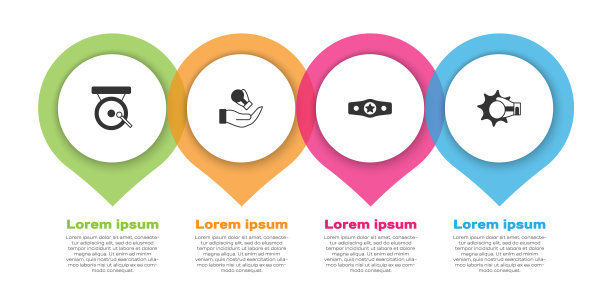 设置拳锣、手套、腰带、拳击。业务信息模板。向量图片下载