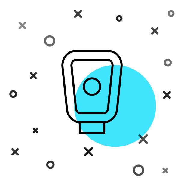 黑线拳击训练爪图标孤立上图片下载