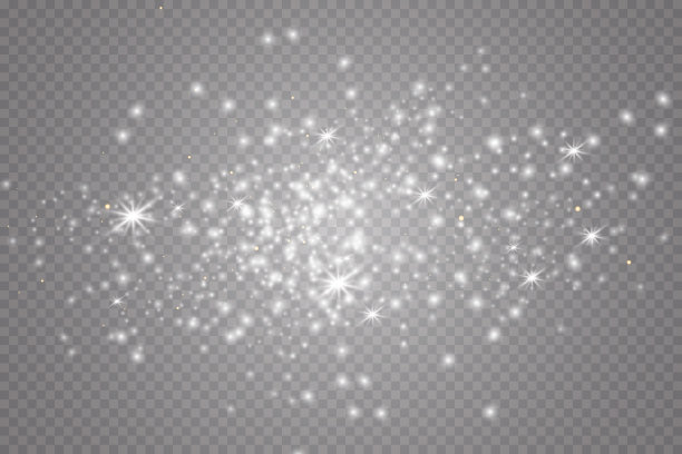 发光效果。矢量插图。圣诞节尘埃闪光。雪正在下降。雪花。图片下载