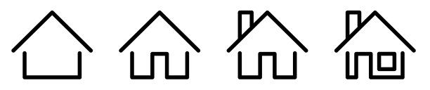 家里的图标集。房子图标集合。应用程序和网站的网页主页平面图标。矢量图图片下载