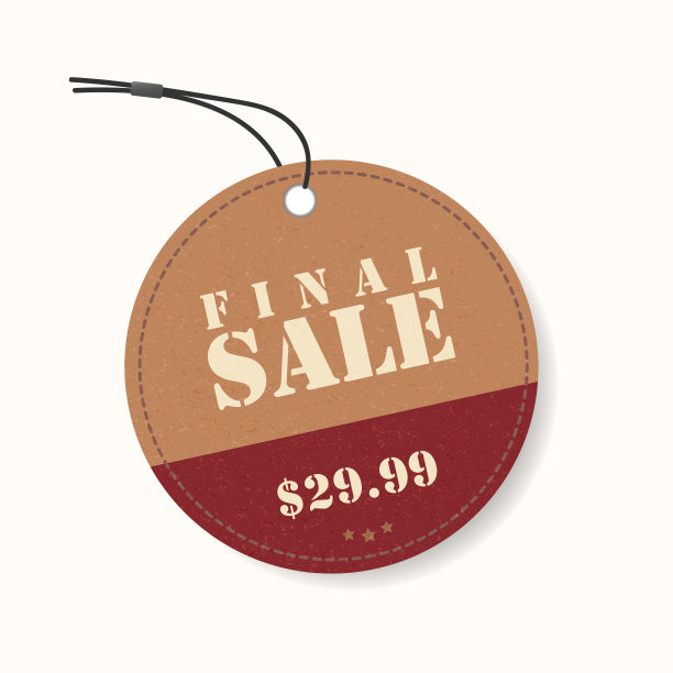 吊纸提供标签。红轮复古降价。3d标签悬挂特别折扣销售。矢量复古商店促销标志。模板图片下载