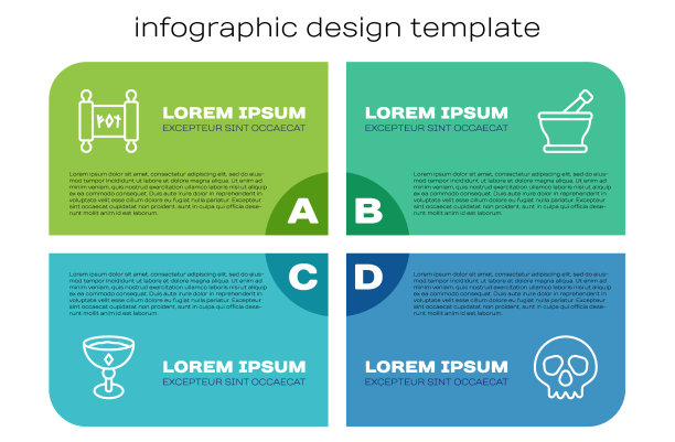 设置线中世纪高脚杯魔术卷轴头骨和图片下载