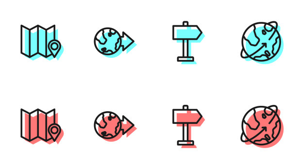 设置线路道路交通标志折叠地图图片下载