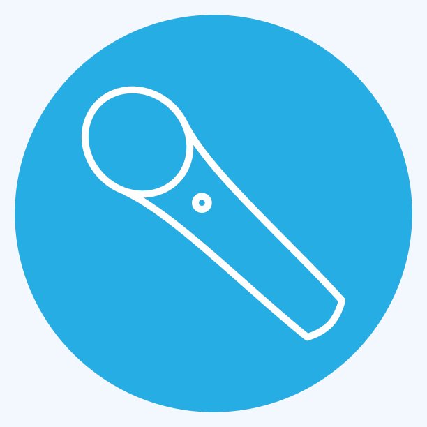 图标无线麦克风-蓝眼睛风格-简单的插图，有利于打印，公告，等图片下载