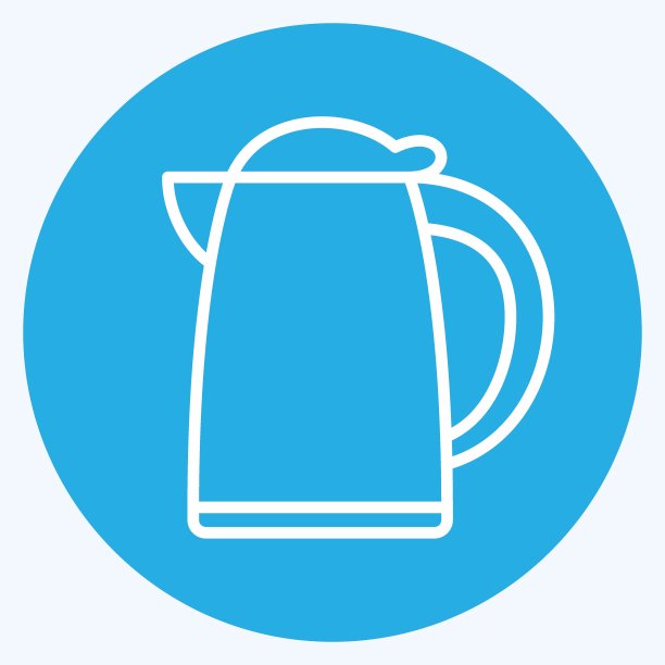 图标热水器-蓝眼睛风格-简单的插图，可编辑的笔画图片下载