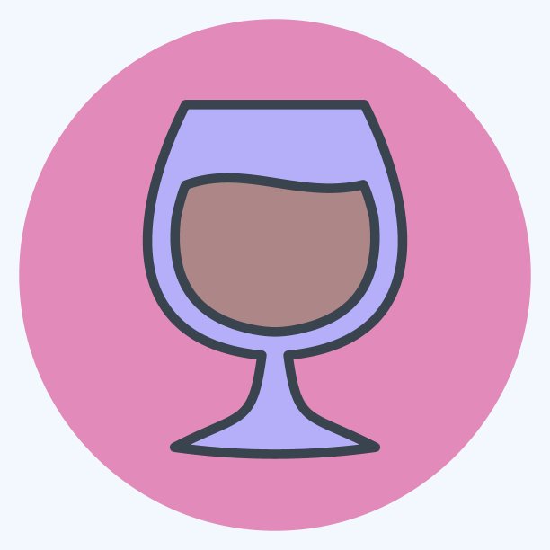 雪莉图标在时尚的颜色搭配风格孤立的软蓝色背景图片下载