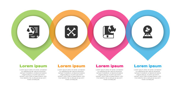 集文献、考古、书籍、矿物、岩石为一体的地球仪。业务信息模板。向量图片下载