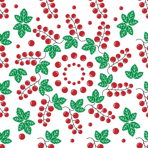 向量红醋栗无缝模式。背景设计的冰淇淋，茶，天然化妆品，面包和糖果与红醋栗填充，保健产品。设计、包装、包装纸、纺织品图片下载