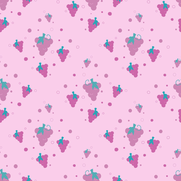 可爱的葡萄无缝面料图案背景图片下载