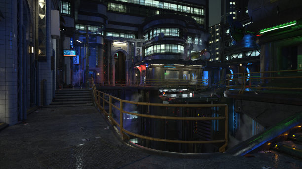 逼真的黑暗忧郁夜晚场景3D插图照片图片下载