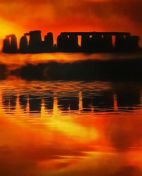 联合国教科文组织世界遗产英格兰威尔特郡戏剧性的天空和倒影图片下载