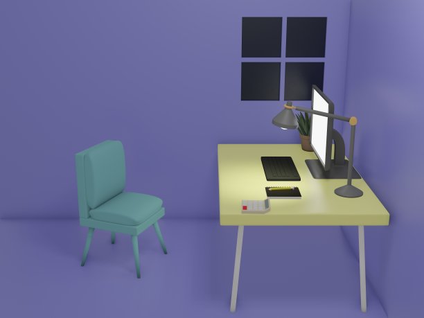 适合在家工作的办公桌空间。图片下载