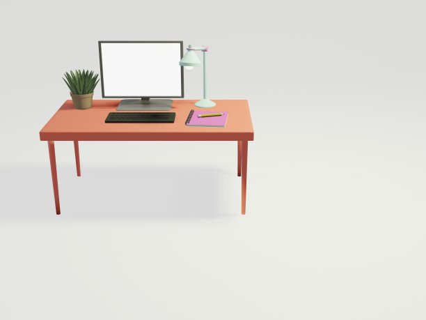 适合在家工作的办公桌空间。图片下载