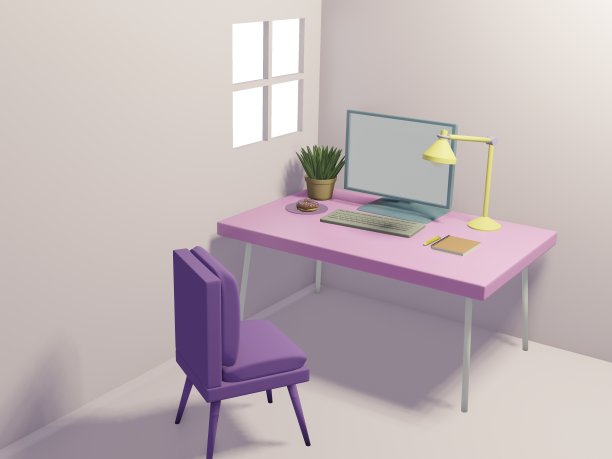 适合在家工作的办公桌空间。图片下载