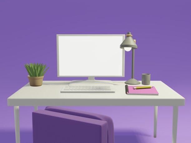 适合在家工作的办公桌空间。图片下载