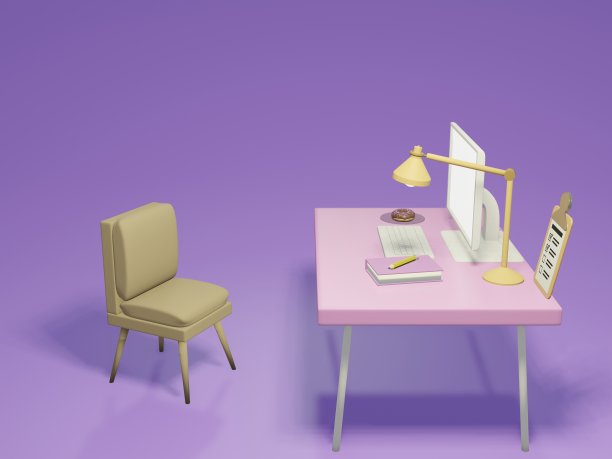 适合在家工作的办公桌空间。图片下载