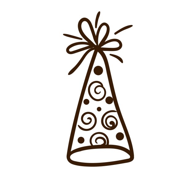 手绘纸锥帽。生日剪贴画在涂鸦风格。图片下载
