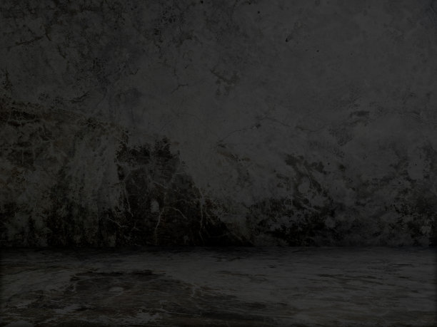 黑色的空房间与旧的肮脏的混凝土地板和墙壁在透视视图。质朴的插画，用于展示室内肮脏的水泥制品。抽象的黑色背景。图片下载