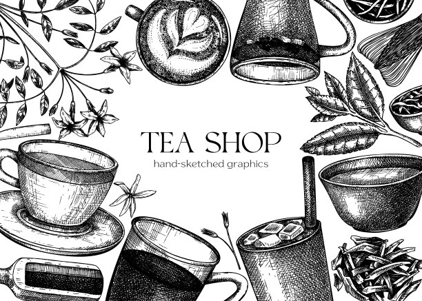 茶卡或框架设计图片下载