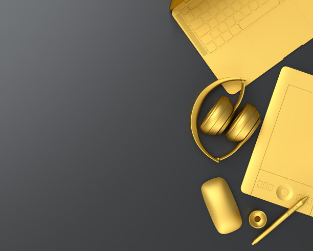 设计师工作空间和摄影装备在黑色桌子背景的俯视图图片下载