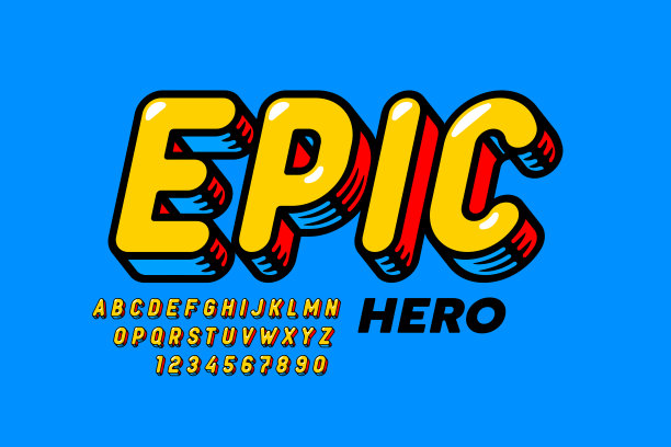 史诗英雄漫画书风格字体图片下载