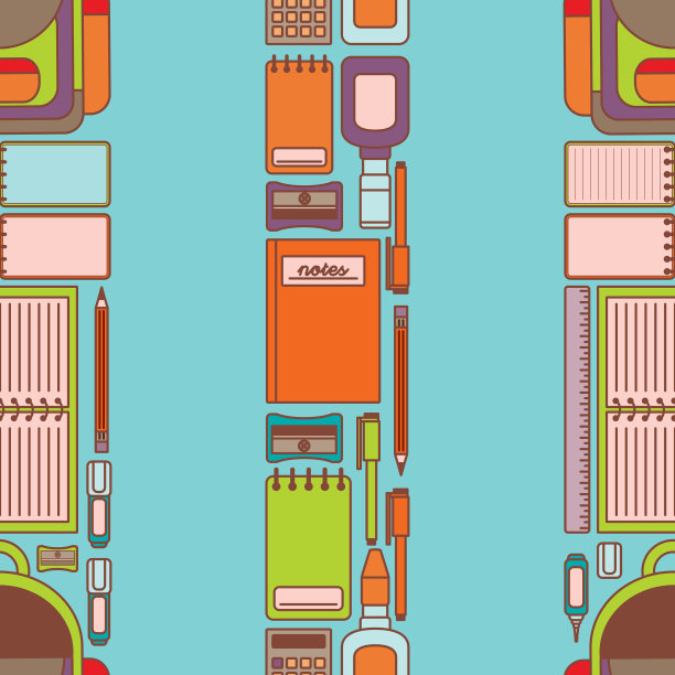 回到学校无缝表面图案设计图片下载