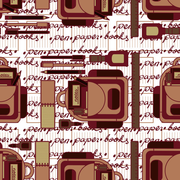 回到学校无缝表面图案设计图片下载