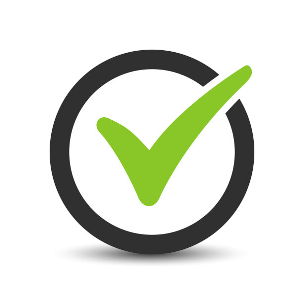 圆圈中的绿色复选标记图标。在绿色的标记符号，矢量插图。图片下载