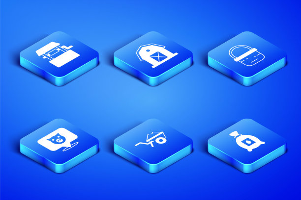 集满种子的植物，好的，手推车与泥土，猪，农场房子和篮子图标。向量图片下载