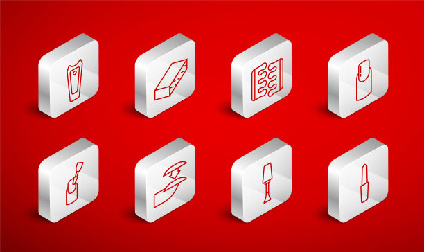 设置线指甲文件，脚趾分离器足疗，修甲，抛光，铣刀，假指甲和铣削图标。向量图片下载