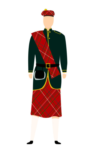 穿着苏格兰民族服装的男人矢量图图片下载