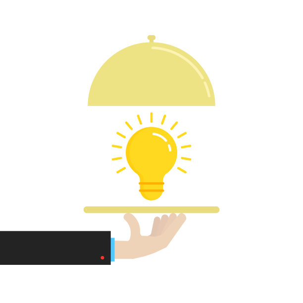 黄色灯泡和手一样容易洞察图片下载