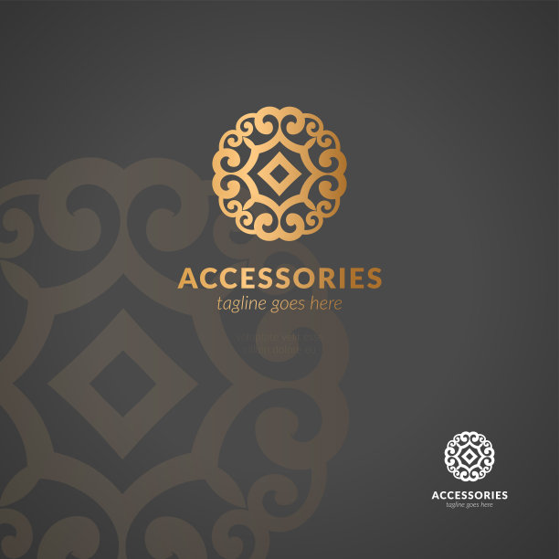 豪华会徽设计。可用于珠宝、美容、时尚等行业。伟大的标志，字母组合，邀请，传单，菜单，小册子，背景，或任何理想的想法。图片下载