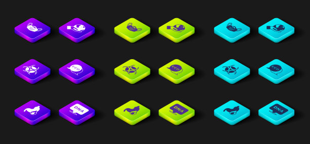 设置胃灼热、DNA符号、生物危害、生态健康食品标签、手持地球仪和医用防护口罩图标。向量图片下载