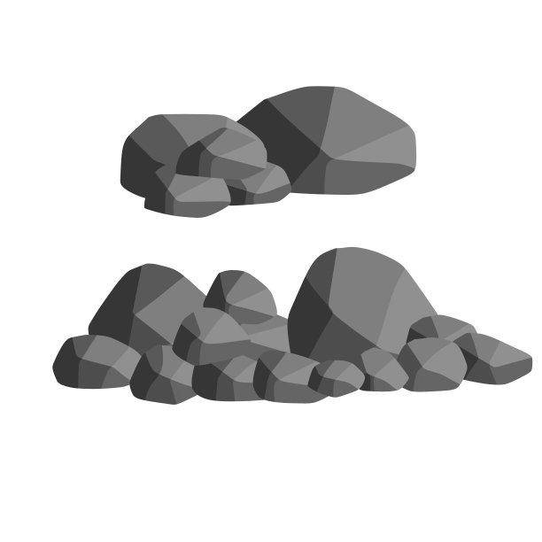 天然的墙石和光滑圆润的灰色岩石。图片下载