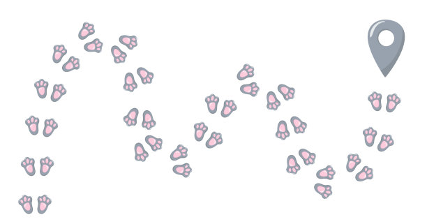 复活节兔子脚印的方向点为找蛋地图。图片下载