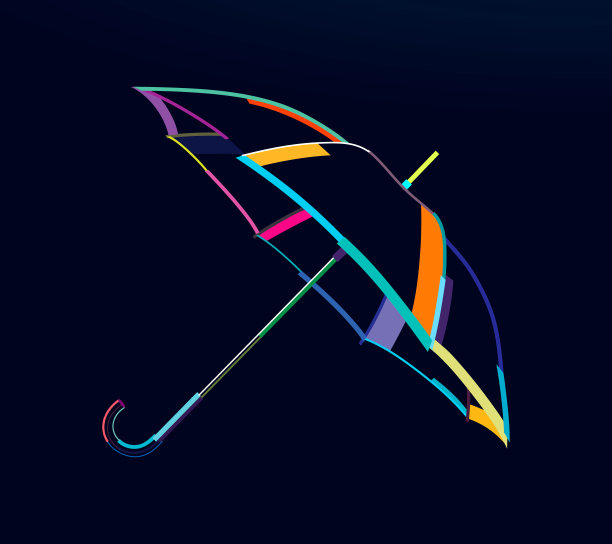 抽象伞直柄，伞棍，彩绘图片下载