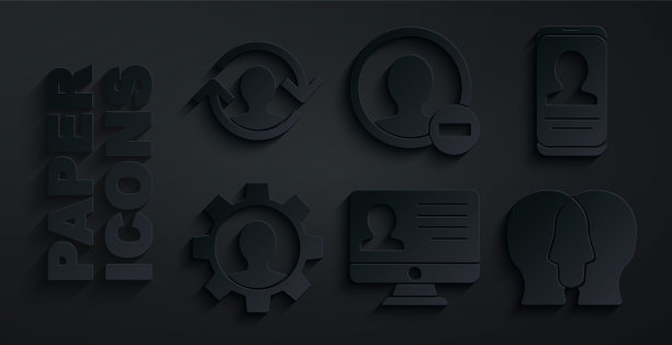 设置显示器与简历，移动，人力装备，项目团队基地，创建帐户屏幕和资源图标。向量图片下载