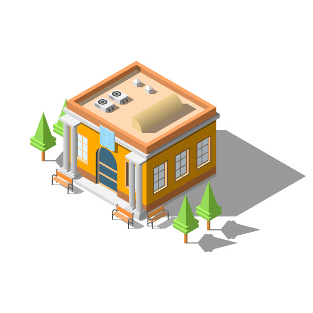 【摘要】等距三维公共图书馆建筑柱、台、灯柱矢量设计风格图片下载