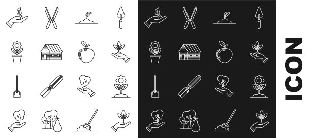 集环保手中植物、花卉、萌芽、农家、花盆、苹果图标等系列产品于一体。向量图片下载