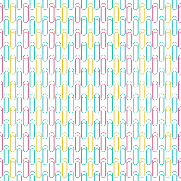 无缝彩色回形针图案背景图片下载
