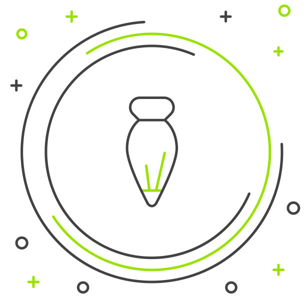 线糕点袋装饰蛋糕与奶油图标图片下载