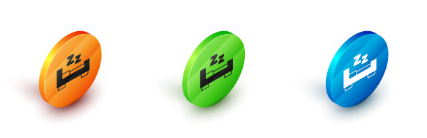 等距睡眠时间图标孤立在白色上图片下载