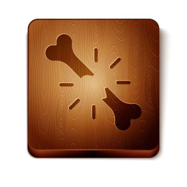 棕色人类断骨图标孤立在白色上图片下载