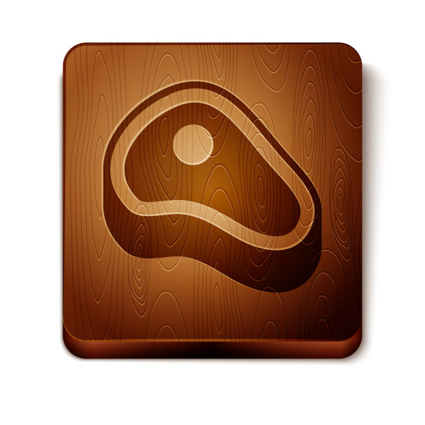 棕色牛排肉图标孤立在白色背景上图片下载