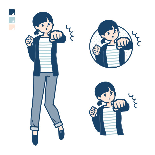 一个女人与一个结的头发与Punch在前面的图像图片下载