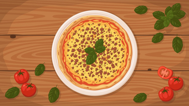 意大利风格的披萨肉酱盘。图片下载