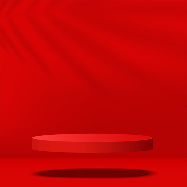 摘要背景与红色讲台的表现。向量图片下载