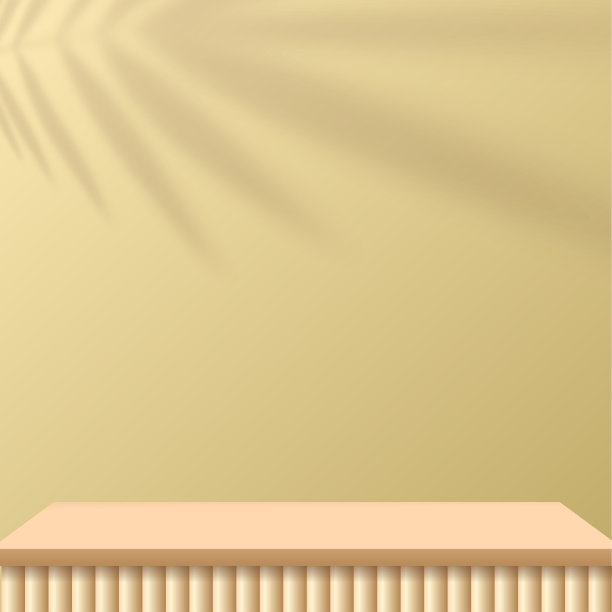 摘要背景与白色奶油色讲台的介绍。向量图片下载